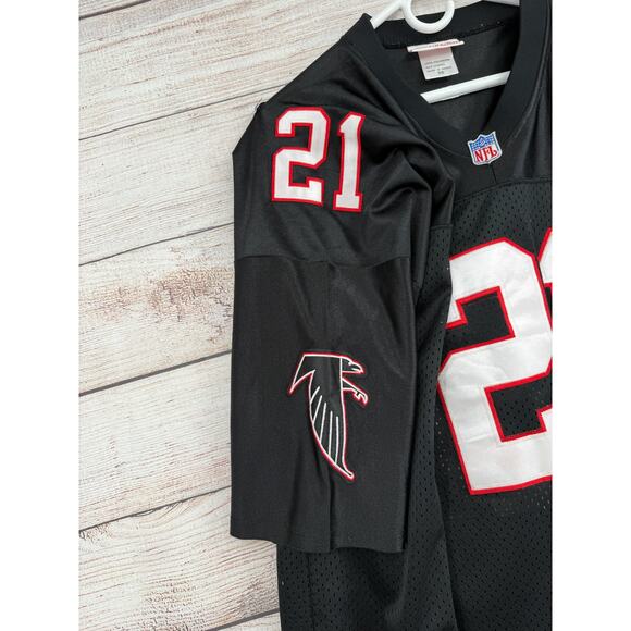 Mitchell & Ness Throwbacks 1990 Deion Sanders Atlanta Falcons Jersey 56 Black - Picture 7 of 12